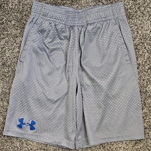 Under Armour Kids Gray Shorts with Blue Logo